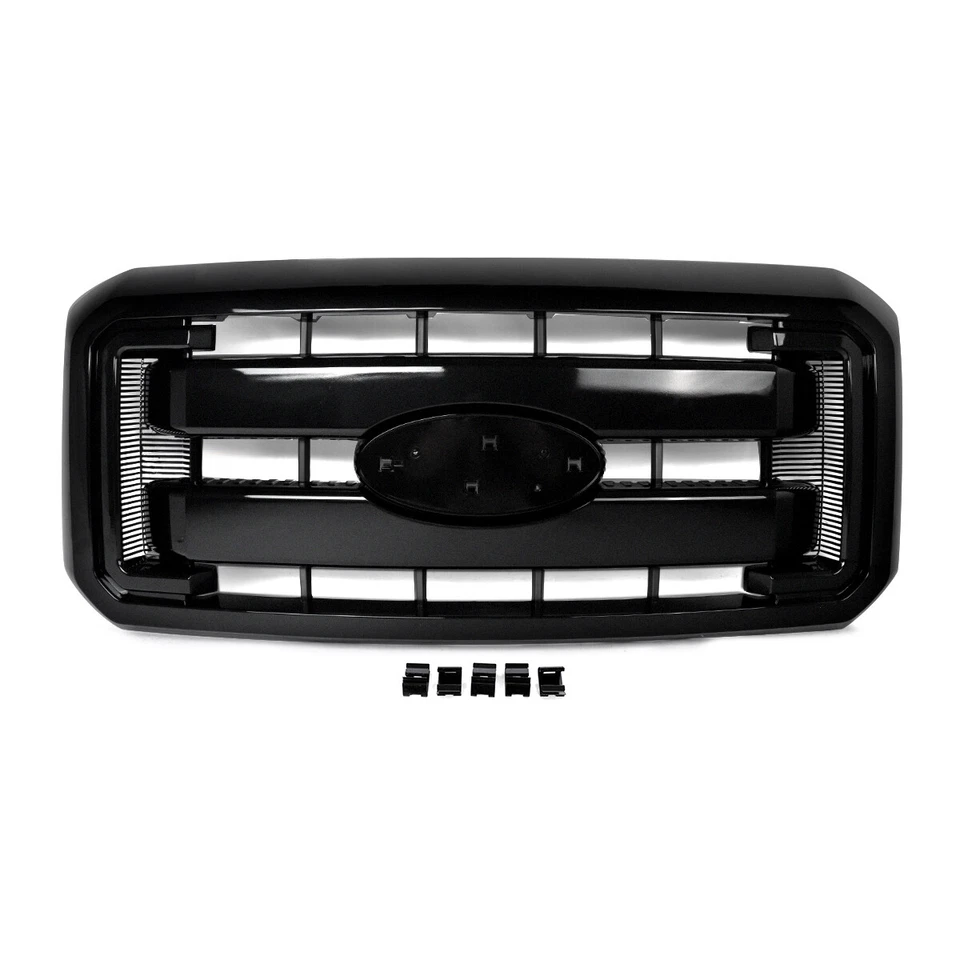 For Ford F250 F350 Super Duty 2011-2016 Tuxedo Black Front Bumper Grill XL Style Foto 4 de 4
