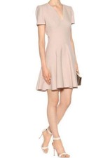 NWT Alexander McQueen Marble Short-Sleeved Fit And Flare Wool Dress sz 40 $1995