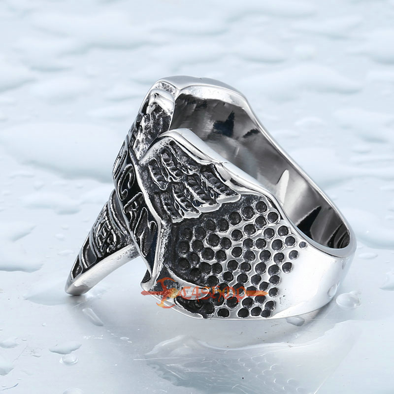 Men's Retro Silver Eagle Stainless Steel Ring American