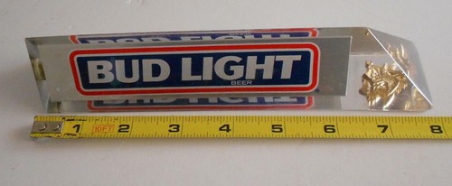 Budweiser Bud Light Beer Tap Handle 3 Three Sided Blue Red 8" Long - Picture 5 of 6