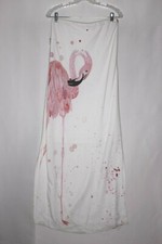 Rachel Roy White Pink Convertible Flamingo Splash Shift Dress 2 NWT