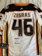 Trevor Zegras signed autographed custom jersey Anaheim ducks PSA COA
