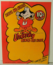 Années 1960 UNDERDOG RINGS ARE HERE CHARM RING GUMBALL DISTRIBUTEUR AUTOMATIQUE CARTE COMME NEUF