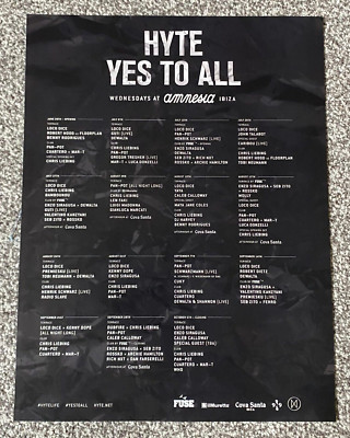 Collectable 2016 Magazine Advert Art Flyer Picture HYTE Amnesia Ibiza Club Ad