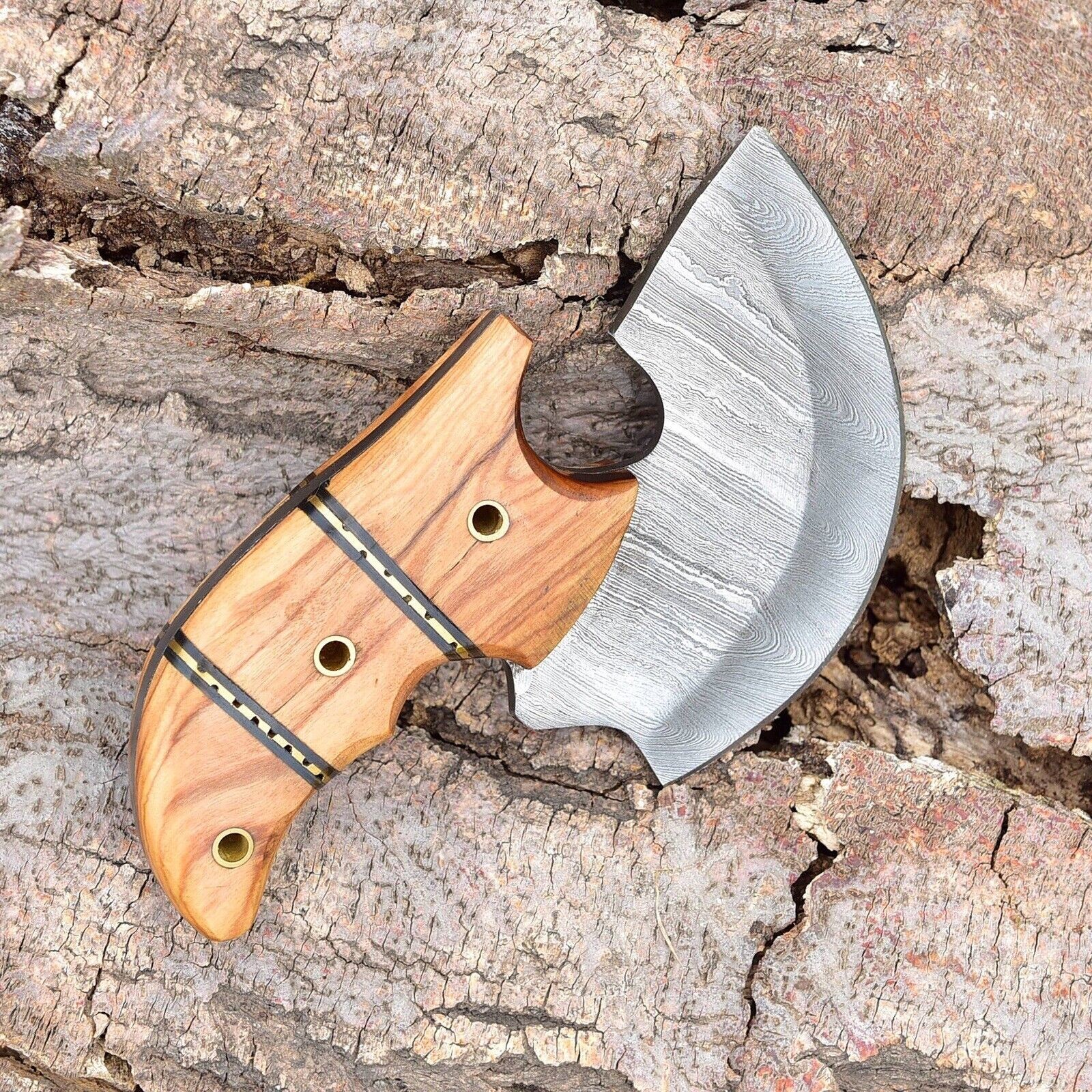 Custom Handmade Damascus Steel Hunting Skinner Chef Knife Wood
