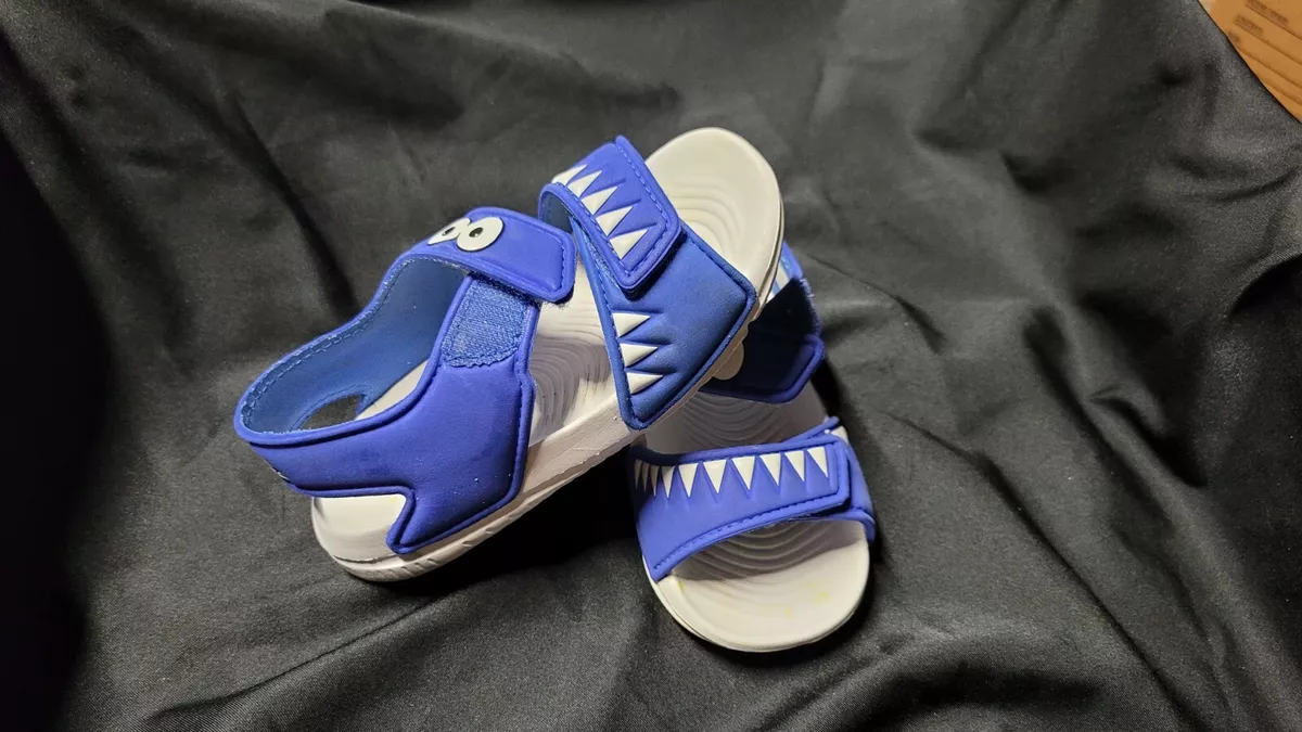 Adidas AltaSwim I Slides Blue White Shark Toddler Beach Sandals