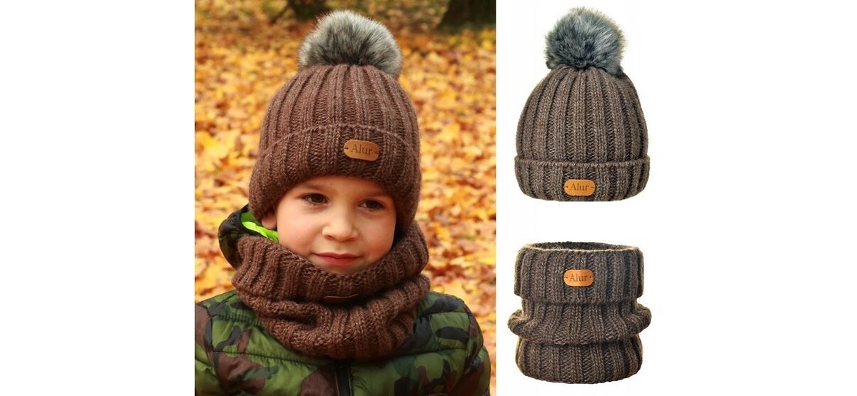 Handmade Orange & Cream Kids Knit Beanies - Cozy Winter Hat Set Amazon.com: Knitted Baby Hat Winter Warm Boys Girls Solid  main image 4