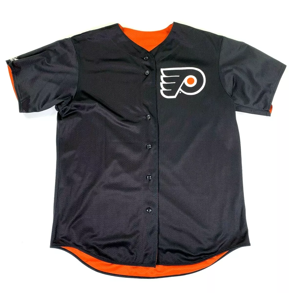 VTG NWOT NEW Majestic NHL Philadelphia Flyers Hockey Baseball Jersey  Reversible