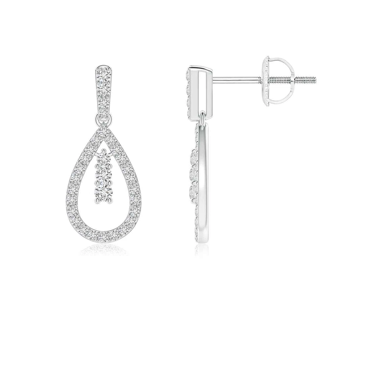 ANGARA Natural Diamond Round Drop Earrings in 14K Gold Grade HSI2