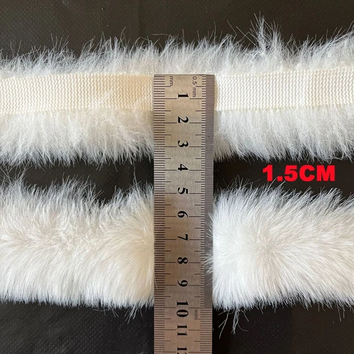 2Meter Faux Rabbit Fur White Strips Ribbon Edge Trim Sewing Clothing Cuffs Craft - Picture 12 of 24