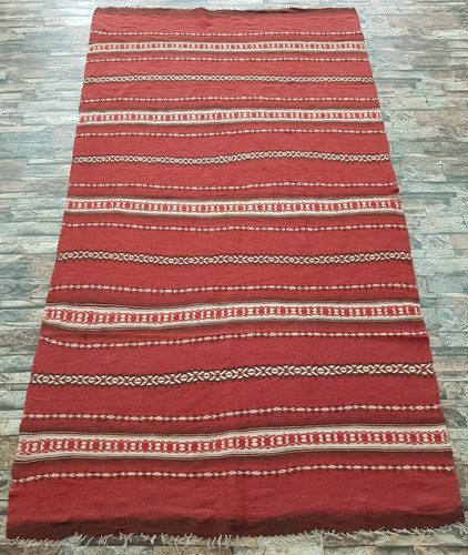Vintage Handmade Traditional Afghan Soumak Kilim Floor Rug Carpet 205x115 cm