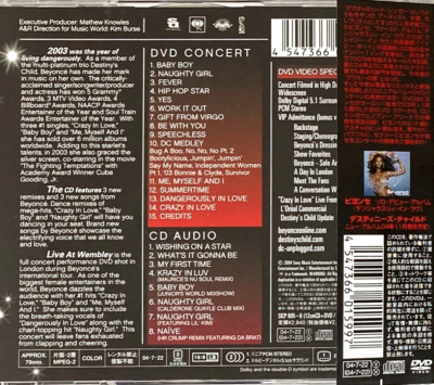Beyonce Live CD+DVD(Regoin-2) Live At Wembley w/Sticker Japan OBI