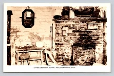 RPPC Bedroom Sutters Fort Sacramento Real Photo California P672