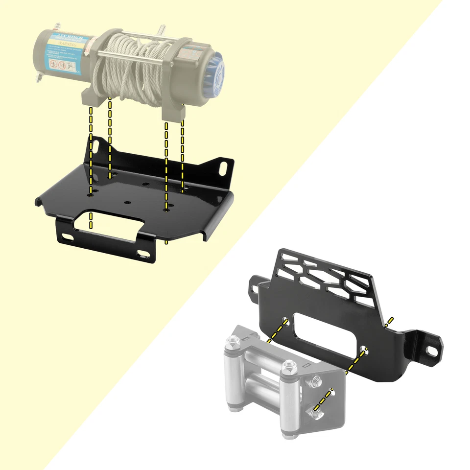 Soporte de placa de montaje de cabrestante UTV para Polaris RZR XP 1000 2014-2019 y General 1000 Foto 2 de 4