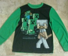 Minecraft Sleeper Pajama Top Long Sleeve Shirt Kids Size 11-12