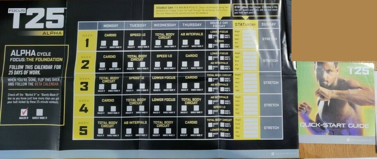Shaun T Focus T25 Alpha Cardio - T25 Alpha Schedule