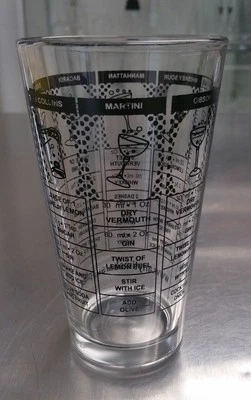 JAMAL'S CHOICE 16oz. Bar RECIPE COCKTAIL MIXING & STIRRING GLASS Boston Martini Shaker