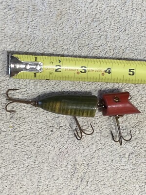 Vintage Heddon Zig-Wag Wood Fishing Lure Glass Eyes | eBay