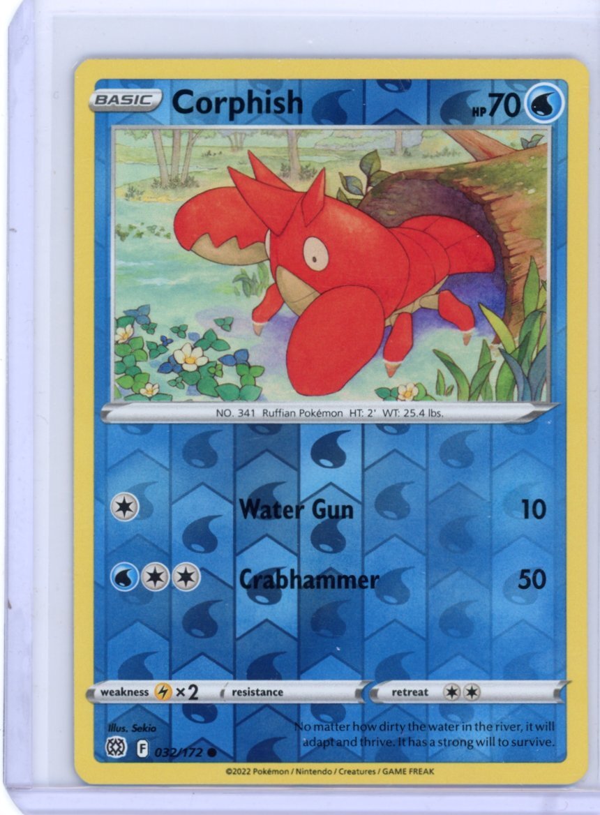 Corphish 32/172 Reverse Holo - 2022 Brilliant Stars - Pokemon TCG Corphish 32/172 Reverse Holo - 2022 Brilliant Stars - Pokemon TCG
