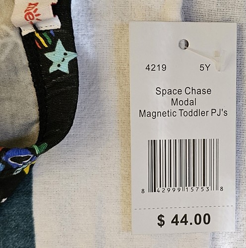Kid Boy Size 5Y Space Chase Modal 2-Piece PJ's Magnetic Me Black Blue - Picture 8 of 8