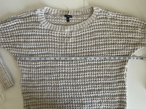 Maglione donna Express marrone chiaro manica lunga girocollo uncinetto relaxed s XS - Foto 8 di 9
