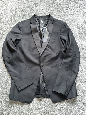 G-Star Blazer Jacke Damen Größe M Schwarz Bronson Style Taschen Neu mit Etikett (G14)