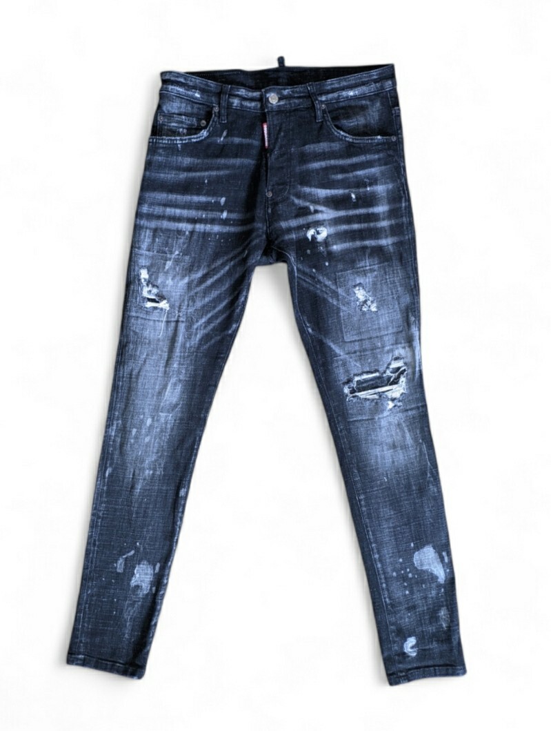 デイトナDSQUARED2 スケータージーンズ D2 DSQUARED2 Black Wash Skater Jeans W32 L31 Made In Italy
