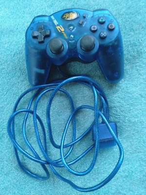 MADCATZ DUAL FORCE 2 PRO PLAYSTATION PS2 WIRED GAME CONTROLLER CLEAR BLUE