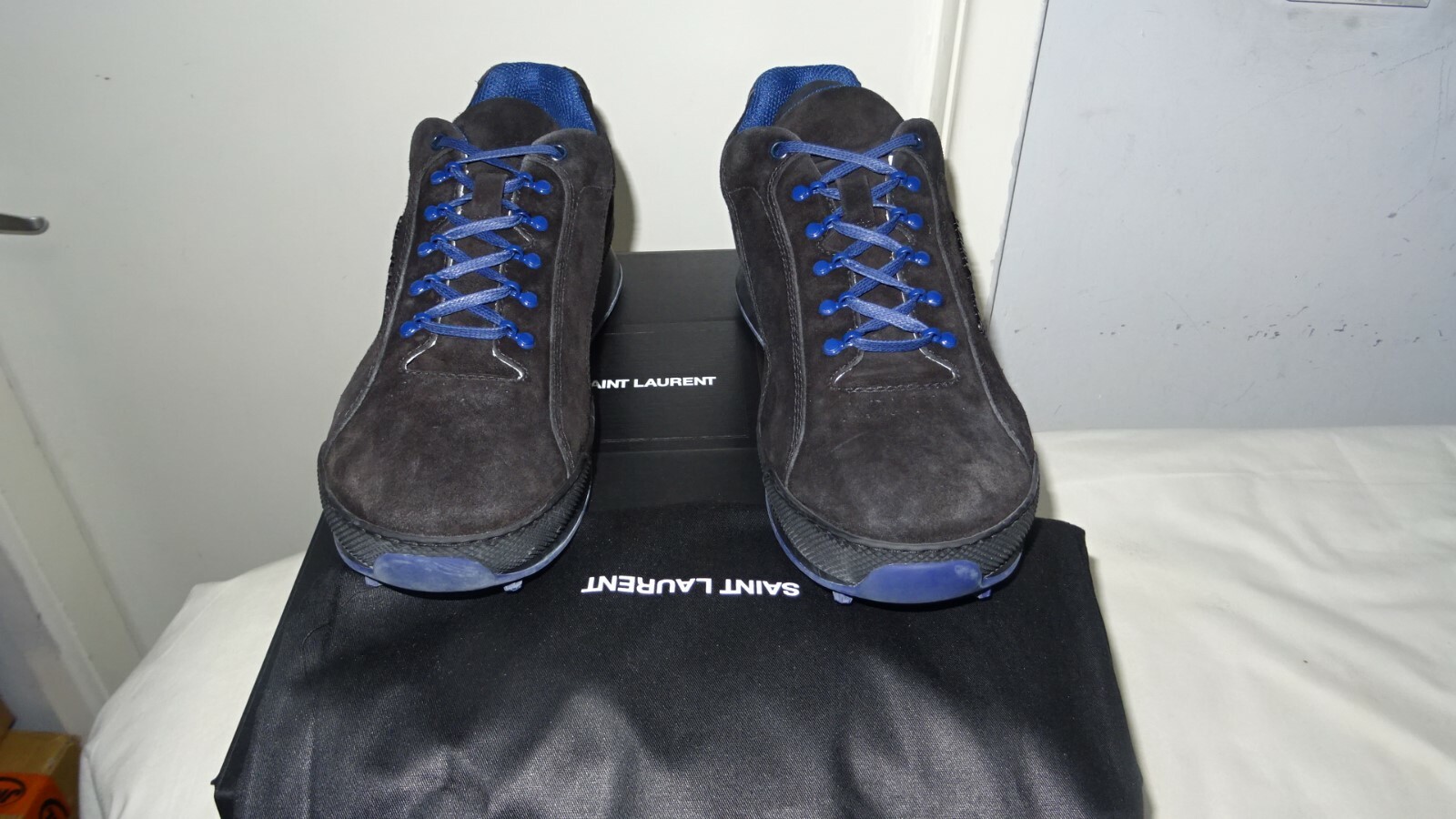 Saint Laurent Made in Italy Sneaker Uomo Jump Low Top Nero Pelle Scamosciata £690