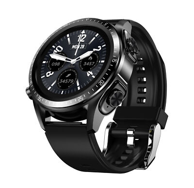 Women Men Smart Watch Bluetooth Wristwatch with Mini Earbuds Fitness Tracker