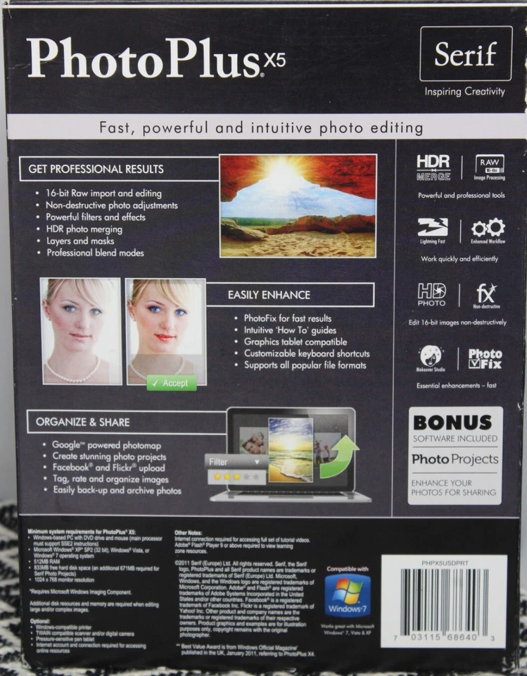 Photo Plus X5 : Photo Editing Windows ENHANCE PHOTOS 2-DISC NO SCRATCHES ON DISC - Image 3 of 4