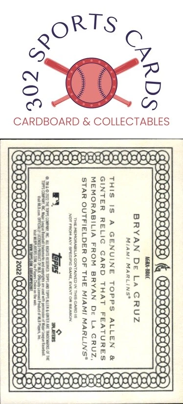 2022 Topps Allen & Ginter #AGRA-BDLC Bryan De La Cruz Full-Size Relics A Design - Image 2 of 2