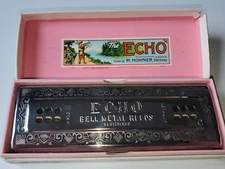 The Echo Harp Harmonica Hohner tremolo 55/80, key of C/G Germany & box