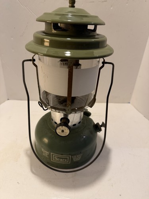 #ad #ad VTG Sears Coleman Lantern Avocado Green 2 Mantel Frosted Globe 1973 $189.99