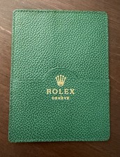Authentic Vintage Rolex Geneve Green Leather Card Holder Wallet Suisse 101,40,55
