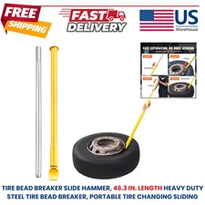 Heavy Duty Tire Bead Breaker Slide Hammer - 46.3" Portable Steel Tire Changing