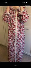 Women's House Dress Maxi Kaftan Long Sleeve Dubai Abaya Muslim Casual LooseGown