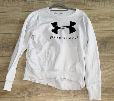 Under Armour Jumper White Size M Womens Fleece Sweatshirt Loose Fit