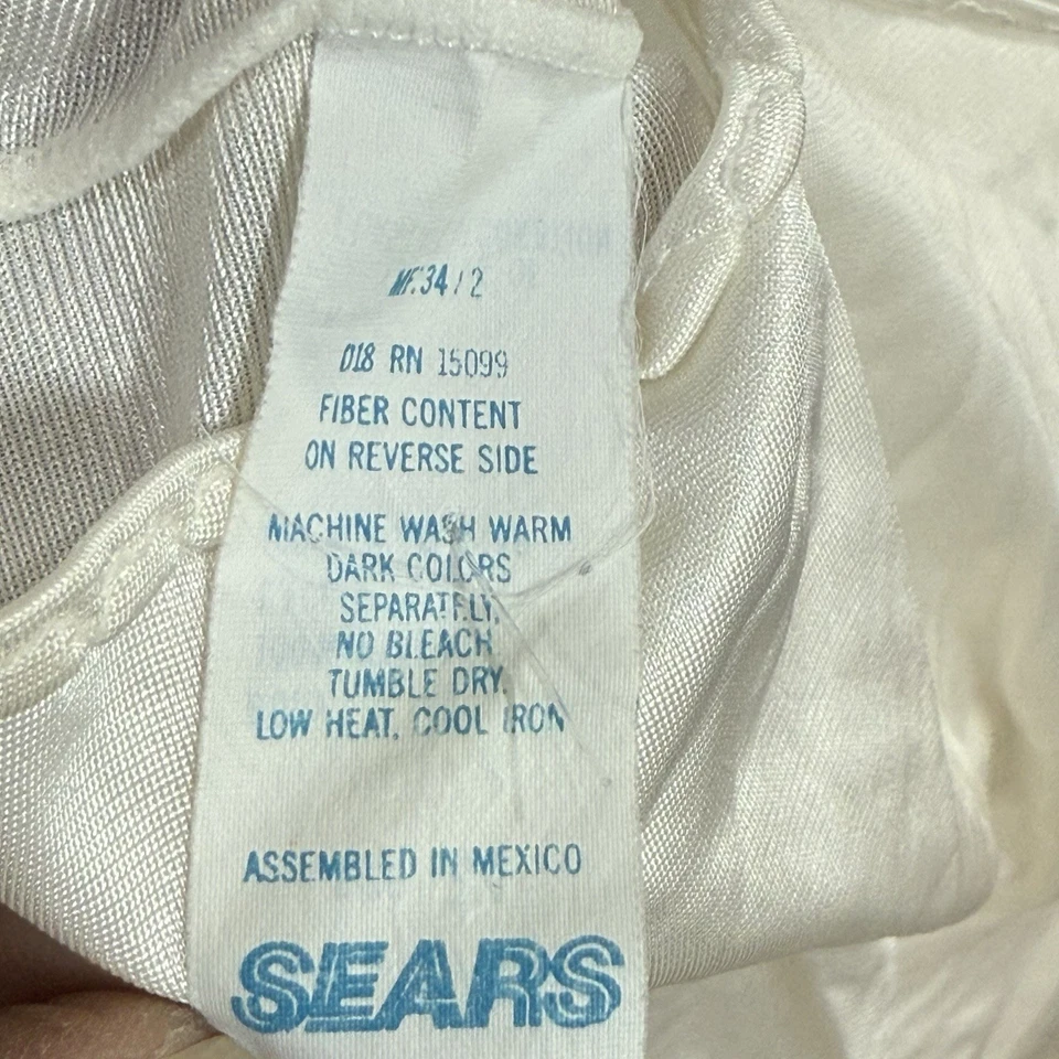 Camisola de encaje de nailon Sears años 70 80 de colección talla 34 marfil hecha en México retro romántica Foto 4 de 4