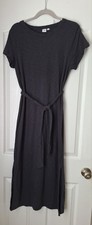 Gap Organic Cotton VintageSoft Maxi T-Shirt Dress Sz XS Belted Short Sleeve Grey