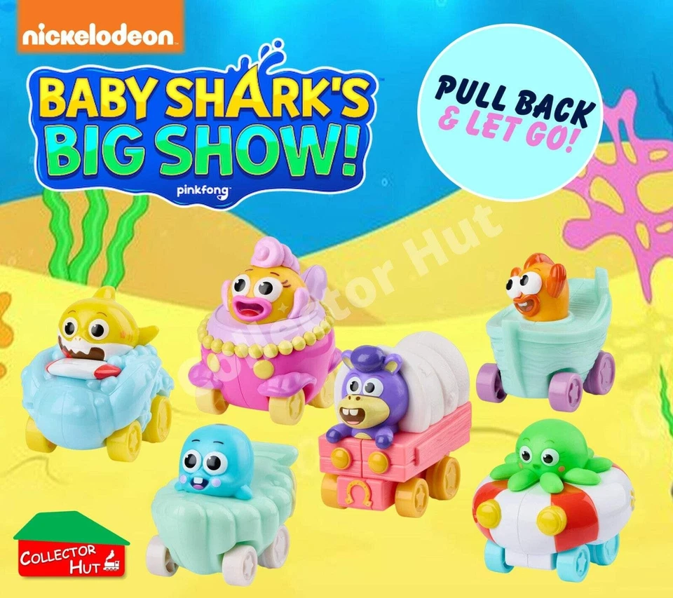PINKFONG Baby Shark Pull-Back Sea Vehicle Toys Gneuine Nickelodeon Collection