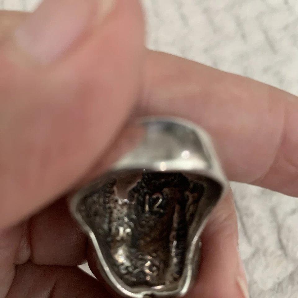 Vintage 1992 Skull & Sickle Grim Reaper G&S Gordon Smith Silver Mens Ring 12 - Image 3 of 4