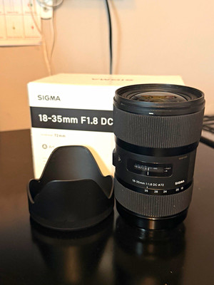 Sigma Art 18-35mm f/1.8 DC Zoom Lens Canon EF Mount AF 72mm Filter