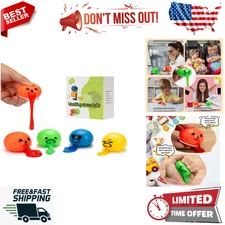 4Pcs Puking Egg Yolk Stress Ball, Vomiting Egg Yolk Stress Ball, Vomiting Disgus