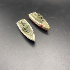2x Small Micro Machine Plastic US Coast Guard Cutter in White & Red USCG 403420