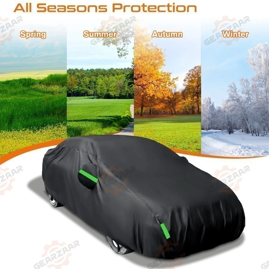 For Mercedes-Benz Full Car Cover UV Snow Dust Rain Resistant Protection Black - Изображение 4 из 4