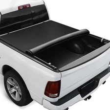 Soft Roll-up Truck Bed Tonneau Cover Compatible with 2009-2025 Dodge Ram 1500