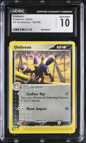 CGC 10 GEM MINT Umbreon 2003 EX Sandstorm 24/100 Pokemon Card