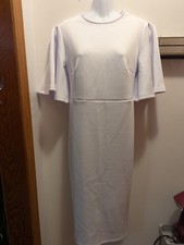 Memoriesea Women's Basic Bodycon Flared Short Sleeve Pencil Midi Dress New