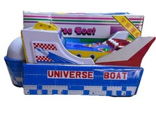 Vtg Toy Universe Boat Space Ship Tin Litho Toy ME-767 Top Only Of Box Included Vtg Toy Universe Boat Space Ship Tin Litho Toy ME-767 Top Only Of Box Included - Image 1